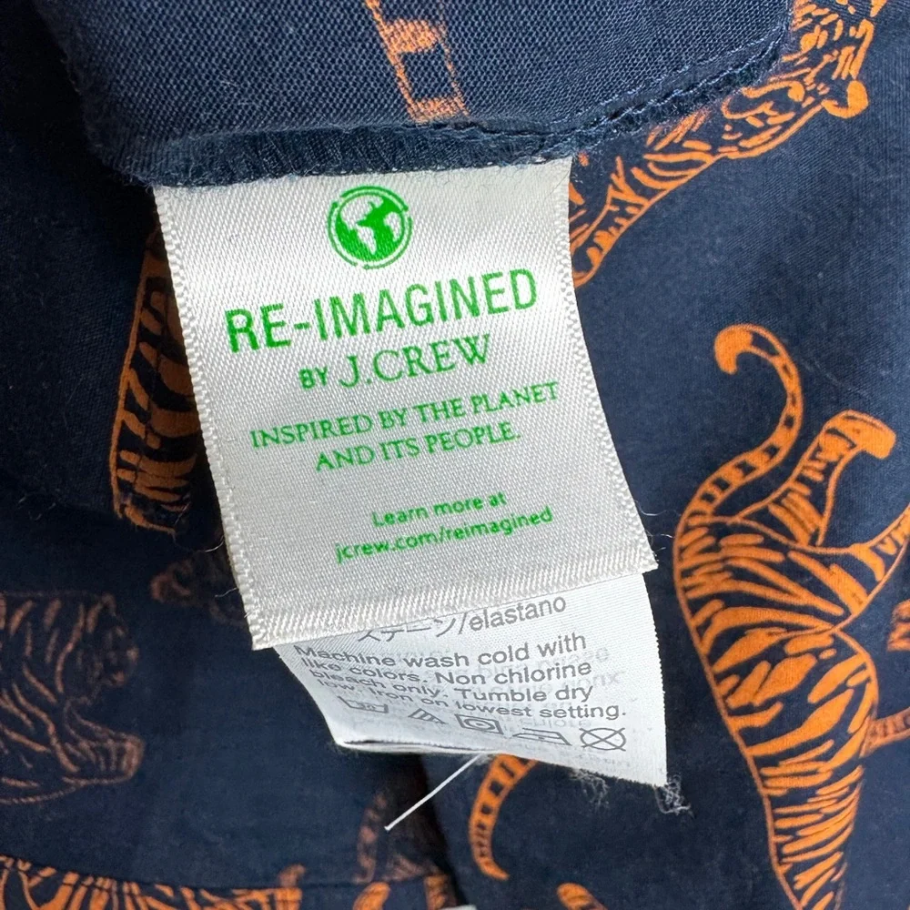 J.Crew | Tiger Print Button Down Shirt Sz XS NWT - Picture 5 of 6